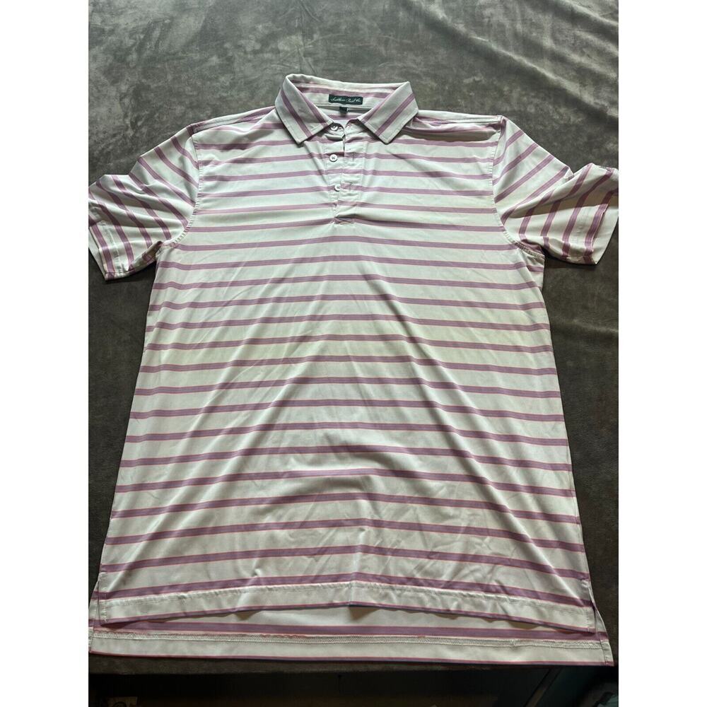 Southern‎ Point Co Polo Size M Medium White stripe Preppy Golf